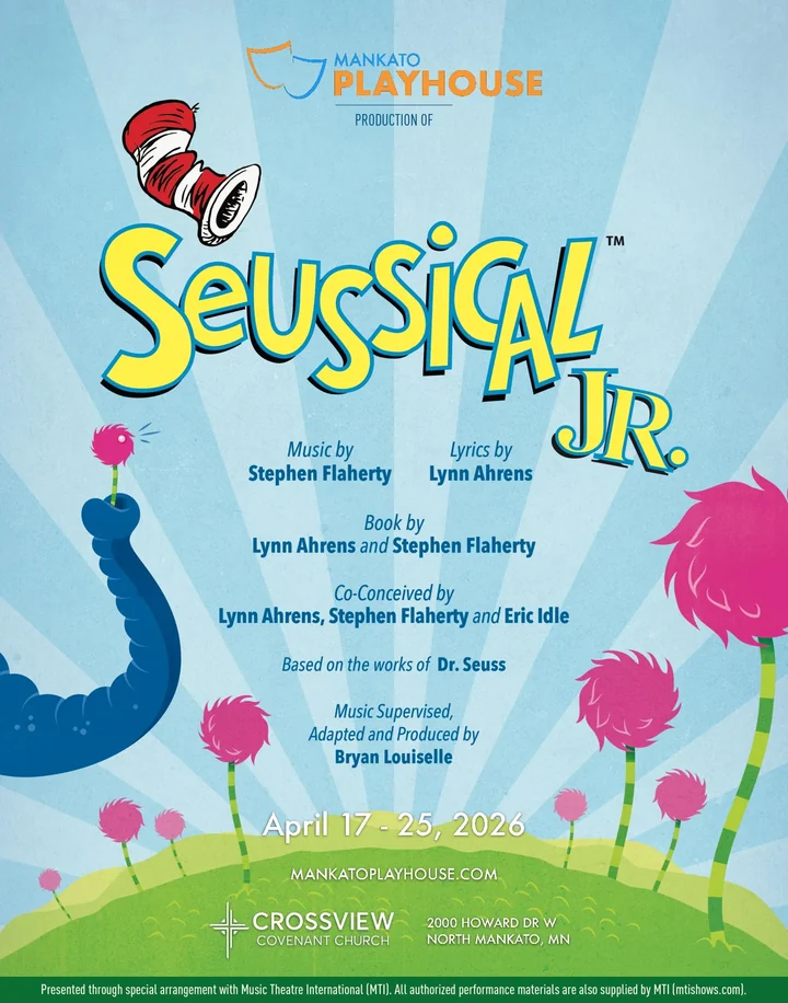 Original 2025–2026 production poster for Seussical JR.